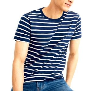 Madewell Allday Slim Fit Stripe Tee in Deep Navy